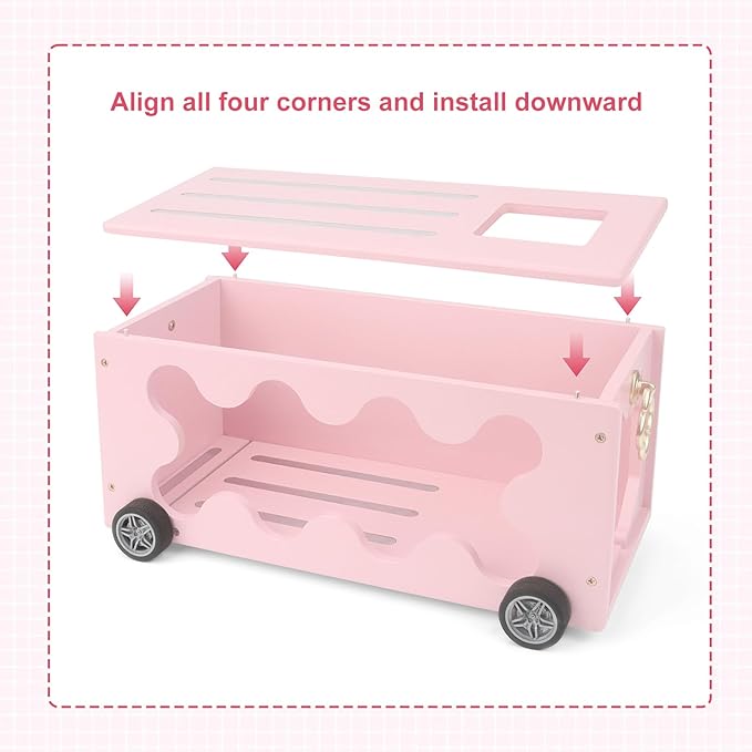 for Tonies Box Organizer Shelf Storage, Treasure Chest Cart for Tonie Shelf Magnetic, Compatible with Tonie box 1/2 Player Tonies Figures Characters for Children, Display Collection 20~30 Characters