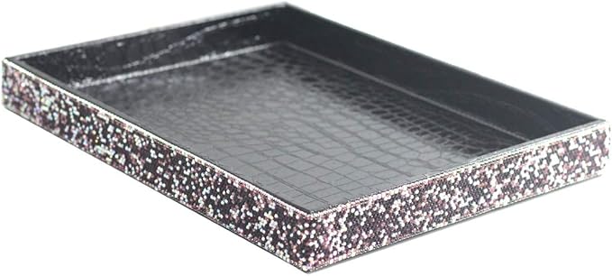 BestblingBling Classic Bling Rhinestone Jewelry or Makeup Storage Box Organizer Display Storage case for Desk or Table (Purple)