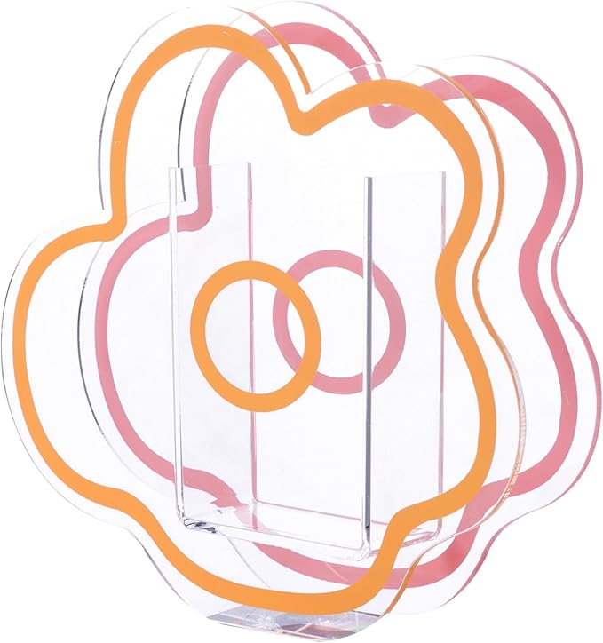 FAVOMOTO FAVOMOTO Cloud Shaped Vase, Modern Acrylic Stylish Book Shape Design Vase Acrylic Arch Clear Inner Desk Organizer for Make up Brush Pen Holder Decorative