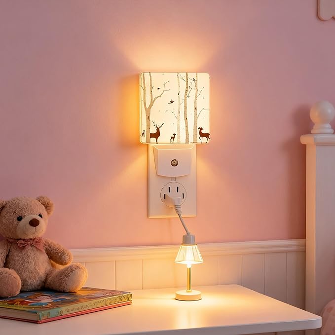Night Light Plug-in Dusk to Dawn Smart Sensor White Led Nightlight for Bedroom Bathroom Kitchen Hallway Stairs Energy Efficient Decor Desk Lamp