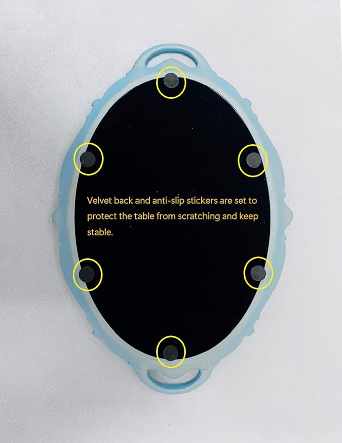 Schones Geschaft Decorative Mirror Tray, Makeup Jewelry Perfume Organizer，Vintage Oval Display and Serving Tray for Bedroom Living-Room Dresser Decor (14.4”x 9.8”) (Blue - Oval)