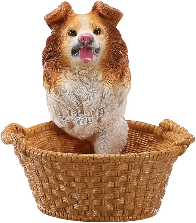 Dog Resin Storage Basket, Desktop Organizer for Remote & Keys, Cute Home Decor Tray, Ideal present for Pet Lovers.(Pomeranian)
