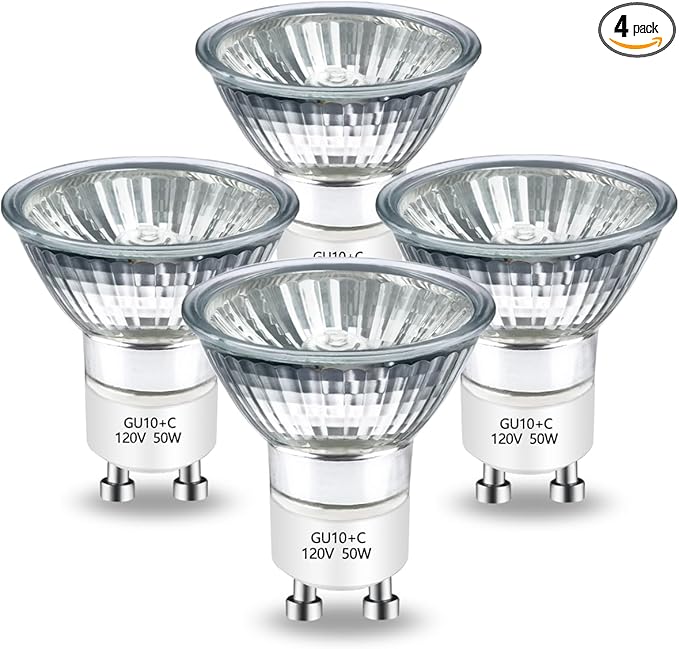 BOGAO Halogen Bulb 50 Watt GU10 120V NP5 Replacement Bulb for Candle Warmer, Scent Wax Burner, Fragrance Melt, Warming JDR Dimmable, Warm White 2700K Pack of 4