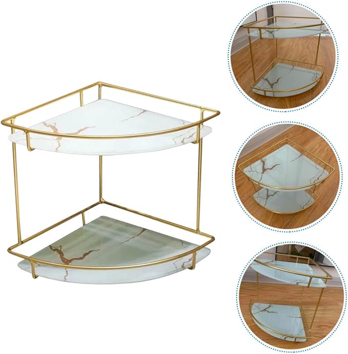 Happyyami Bathroom Organizers Storage Corner Shelf Makeup Organizer for Vanity Storage Rack Corner Rack for Bathroom