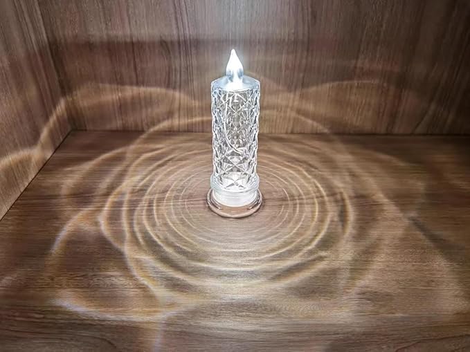 SupBri Rose Shadow LED Flameless Candles, 4PCS Romantic Battery Operated Candles Led Pillar Candles for Valentines Proposal Anniversary Wedding Christmas Decorations(White, D 2.5" x H 7.2")