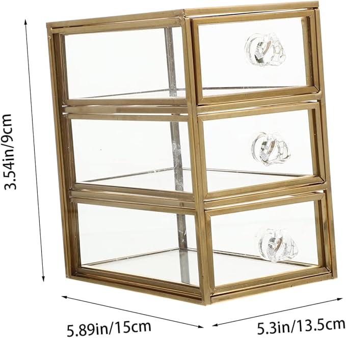 Holibanna Earring Holder Drawer Storage Box Makeup Case Organizer Cosmetics Storage Space-saving Desktop Holder