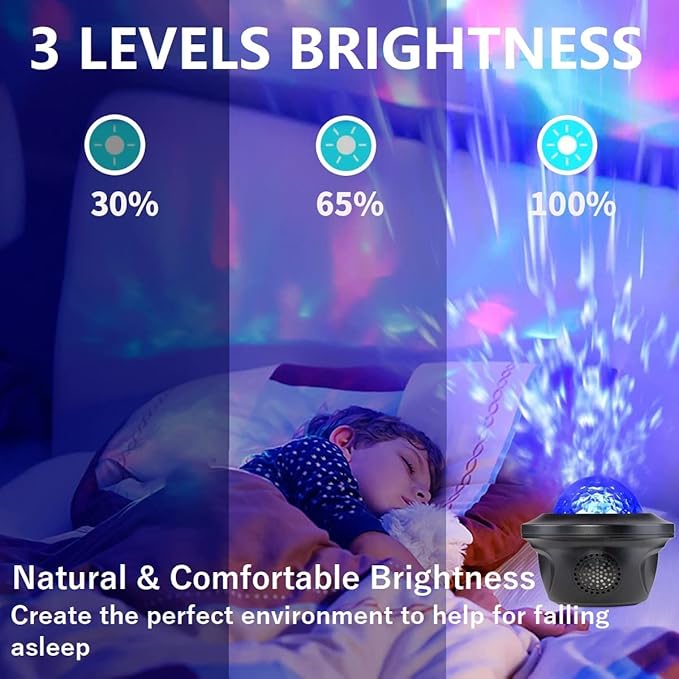 20 Lighting Effects Galaxy Projector, Large Projection Music Speaker, Remote Control Star Galaxy Light, Timer Night Light Projector for Kids Adults, Led Sky Light for Bedroom Gifts