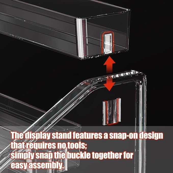 Wallet Display Stand, Acrylic 7-Tier Purse Display Stand, 7.8" Handbag & Perfume Organizer Rack, Cosmetic Jewelry Sunglasses Makeup Accessories Shelf (2 Pack)