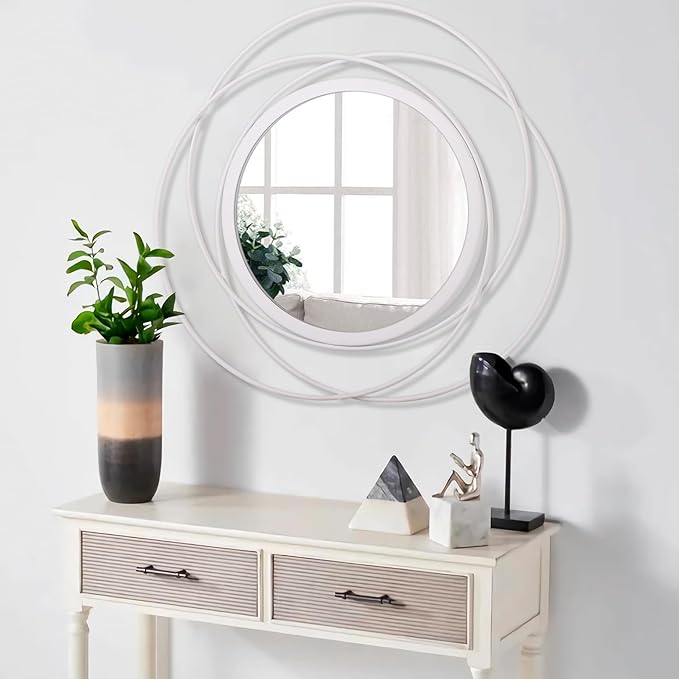 24 Inches Decorative Wall Round Mirror for Home Decor for Living Room, Bathroom, Bedroom, Washrooms Modern Circle Mirror with Metal Frame