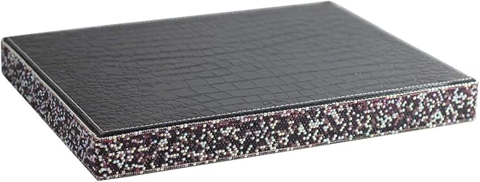 BestblingBling Classic Bling Rhinestone Jewelry or Makeup Storage Box Organizer Display Storage case for Desk or Table (Purple)