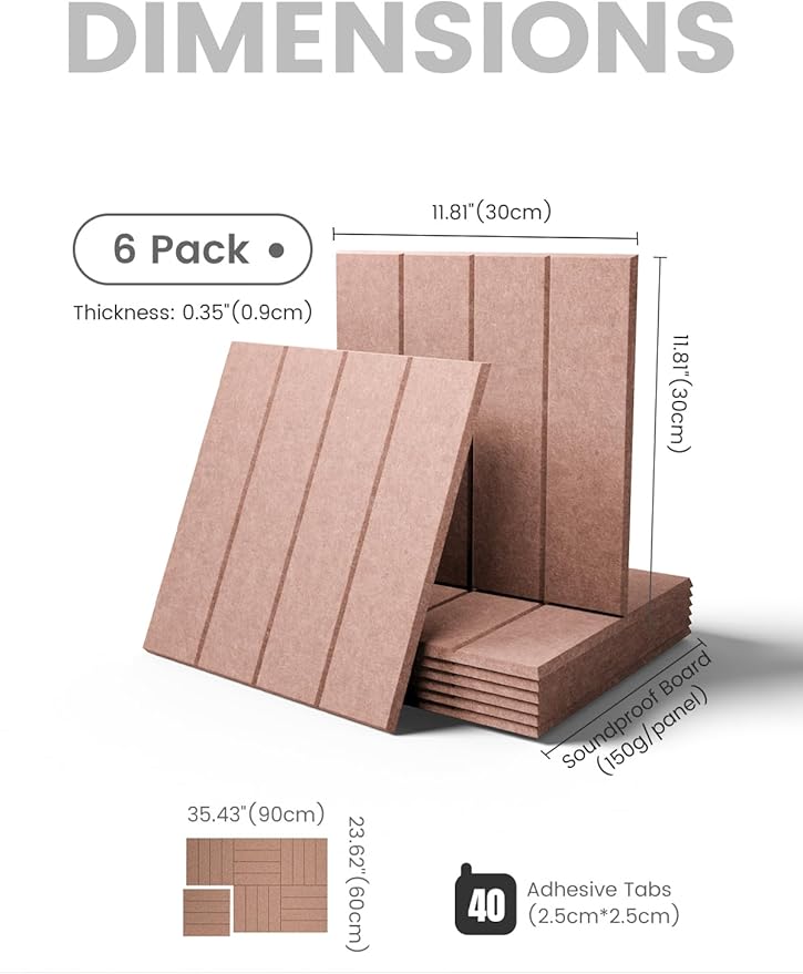 Large Felt Bulletin Board 36"x24" Cork Board Alternative - 6 Pack with 40 Safe Removable Adhesive Tabs, Cork Boards for Walls ffelt Boards or Home Office Classroom Pin Board-Terracotta