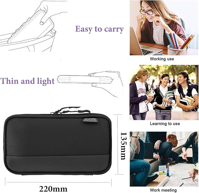 Big Capacity Pen Case Large Storage Pen Pouch Aesthetic, Office Pen Box Marker Case Simple Sturdy Multifunctional Bag Organizer for Man Women(Black)