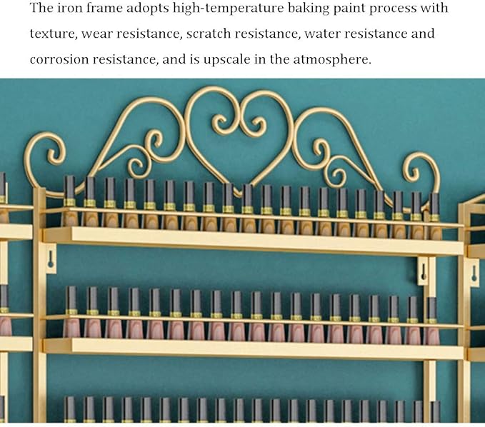 Metal Wall-mounted Nail Polish Storage Racks Wall-mounted Nail Polish Stand Storage Box, Retail Store Metal Nail Polish Storage Display Rack Display Rack Lipstick Perfume, Suitable for Nail Shop/Salon