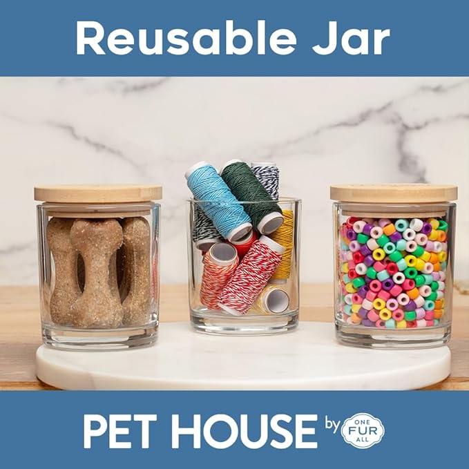 One Fur All Pet House Fall Candles, Long Lasting, Clean Burning, Soy Wax Scented Candles for Pet Odor, Orange Spice