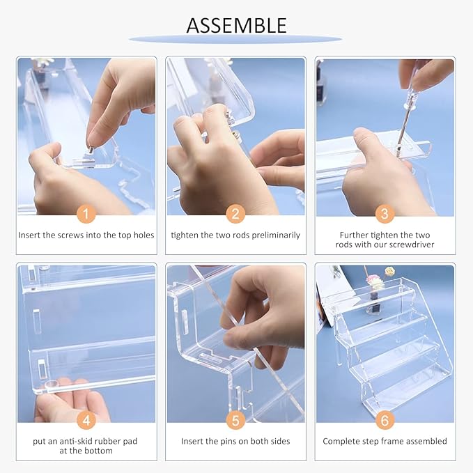 Sezanrpt Clear Acrylic Display Risers Stand Set of 2, Perfume Organizer Holder And Storage, Acrylic Cupcake Stand, Tiered Display Shelf for Funko Pop, Collections, Spice, Nail Polish, 9x8.3x6.7 inch