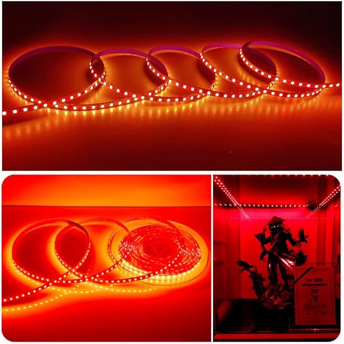 110V LED Strip Lights 120leds/m Flexible LED Tape, No Power Supply Needed (Red, 16.4FT)