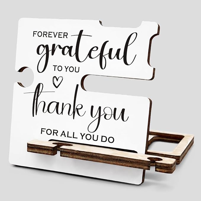 Appreciation Gifts for Teacher Coach Mentor Boss Leader Coworkers Employee Staff - Multi-functional Desk Organizer - Motivational Office Quote Wooden Sign for Office Desk Shelf Decor