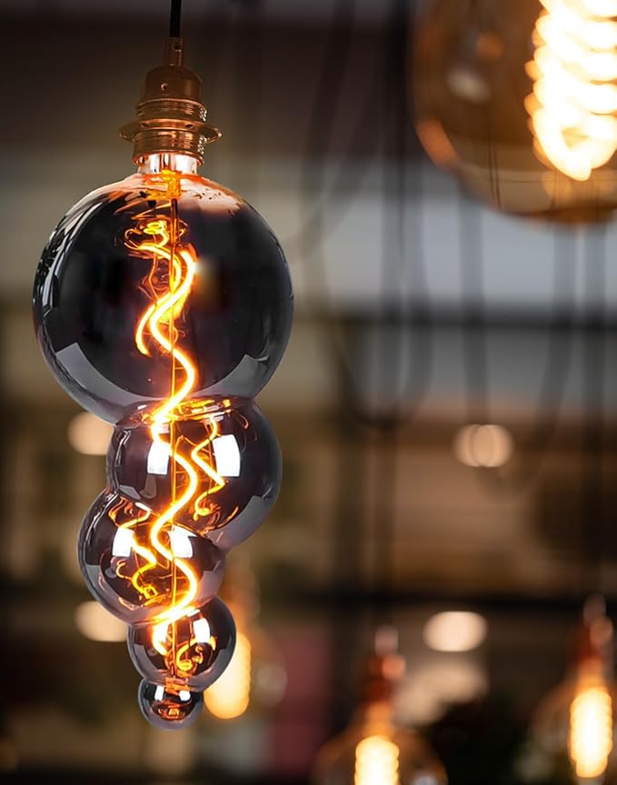 40 Watt Decorative Vintage LED Light Bulbs, Special Huge Bubble 4W LED Filament Edison Bulb,2700K Oversized Electroplated Warm Lights,Dimmable E26 Lamp Base,1-Pack