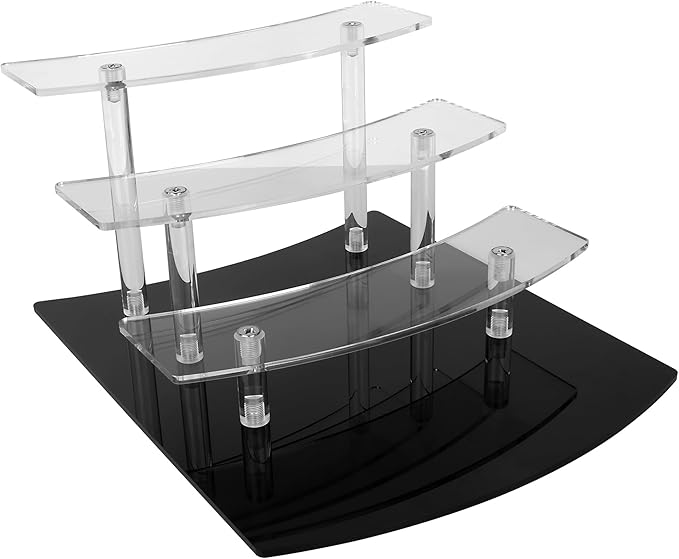 ELEGANTLIFE Acrylic Display Riser Stand – 4 Tier Clear Shelf for Funko POP, Amiibo, Figures, Collectibles, Cupcakes, Perfume, Skincare Organizer