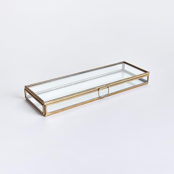 NAPA Home & Garden, LEIDA DISPLAY BOX LARGE, The size is: 12'' x 4'' x 1.25'', Antique Brass