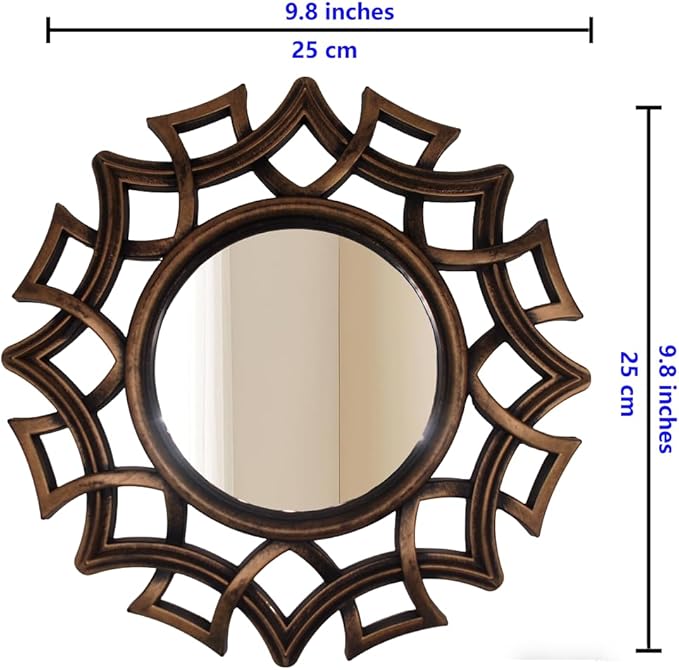 Retro Gold Mirrors for Wall Pack of 3. Geometric Lines Round Mirrors. More Contemporary Sense. Decorative Mirrors.Wall Mirrors for Decor Home Decor.Plastic Frames.Glass Mirrors.Make Old Gold Color.