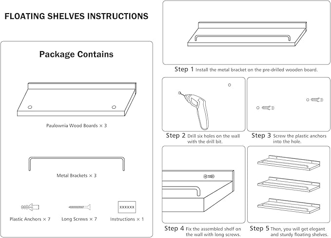 RYOFOBETTO Floating Shelves, Bathroom Decor Shelves Over Toilet, Farmhouse Wall Shelves for Living Room, Bedroom, Picture Frames, Plants, Kitchen, Set of 3 (Walnut Brown)