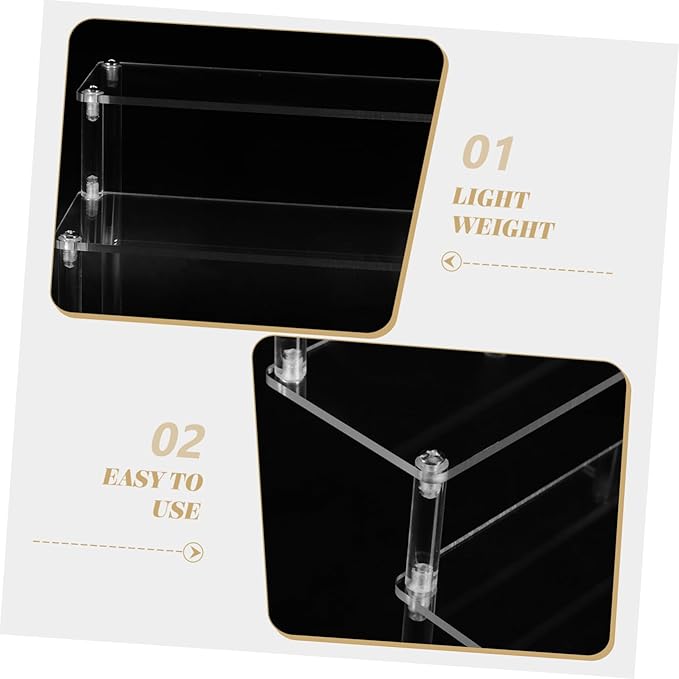 2pcs Acrylic Riser Shelf for Display Tiered Easel Stand Makeup Organizer Acrylic Jewelry Rack Display Stand for Shelves