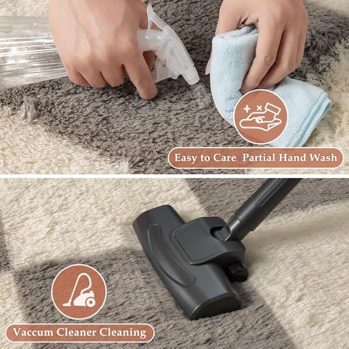 PureCozy Modern Rug 9x12 for Living Room, Grey Shag Rug Washable Non-Slip Large Area Rug Super Soft Indoor Fuzzy Carpet Fluffy Rugs for Bedroom Home Aesthetic Decor