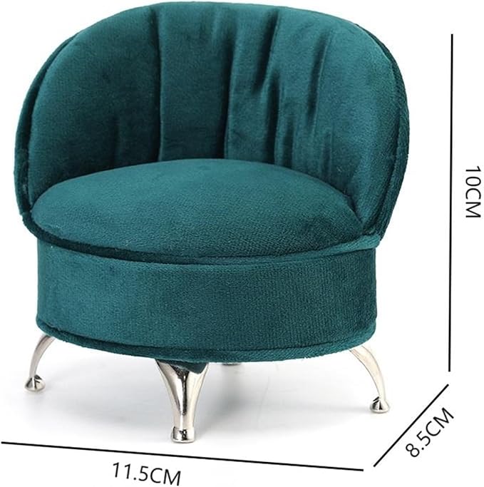 Jewelry Box Flannel Jewelry Organizer Small Sofa Shape Jewelry Organizer Makeup Mirror Ring Organizer Jewelry Makeup Organizer for Earring Ring Necklace Bracelets (Color : Green, Size : G)