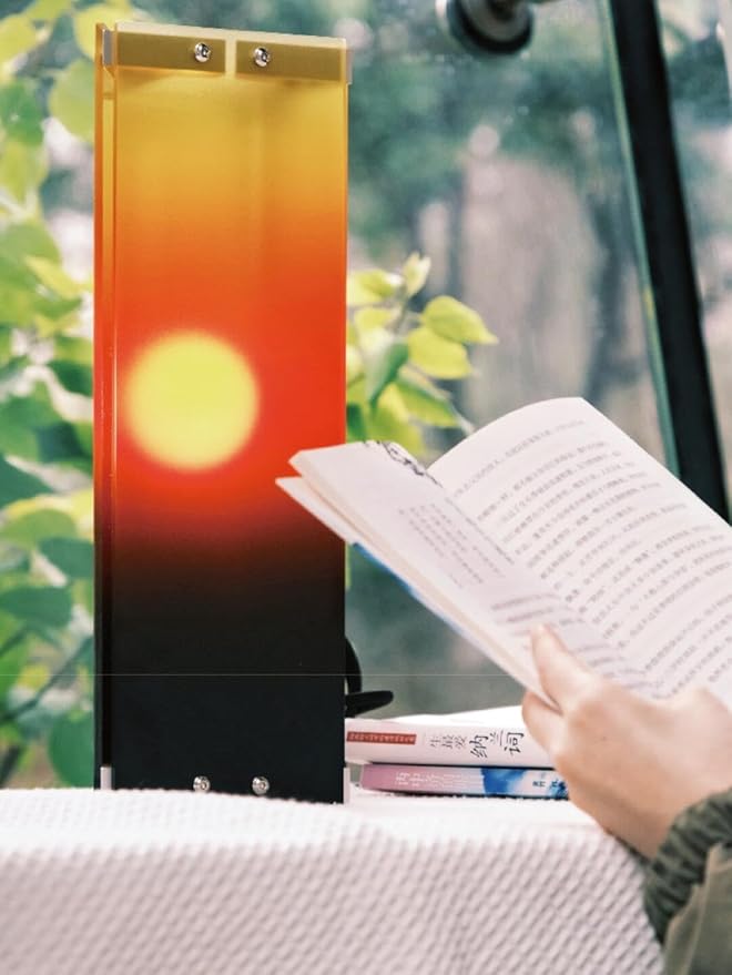 LumTalk Sunrise Sunset Lamp, Vibe Desk lamp, Mood Light, Cozy Staff for Home/Office Decor, Relaxing Table lamp for Nature Lovers, Nice Present for Loved Ones, Viral-Ready Table Lighting