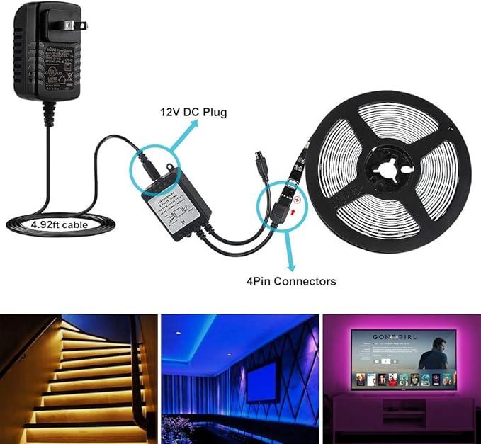 Nexlux WiFi LED Strip Lights, 16.4ft 150 LEDs Waterproof Smart Phone Controlled Light Strip LED Kit 5050 LED Lights,Working with Android and iOS System,Alexa, Google Assistant