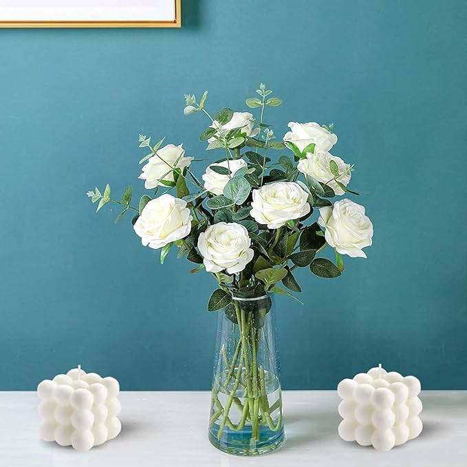 Bubble Candles White Bubble Candles Set, Floating Shelves Cool Shaped Soy Candles Strong Scented Cube Funny Aesthetic Candle for Trendy Home Bathroom Room Shelf Decor Candle 2PCS