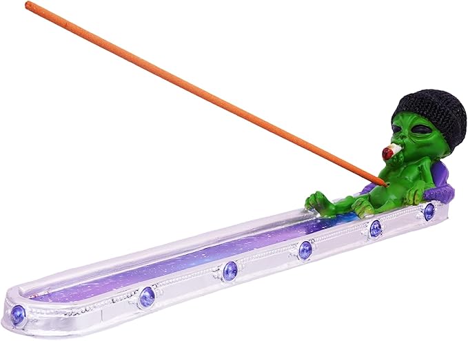 Stoner Alien in Galaxy Incense Burner - 10"