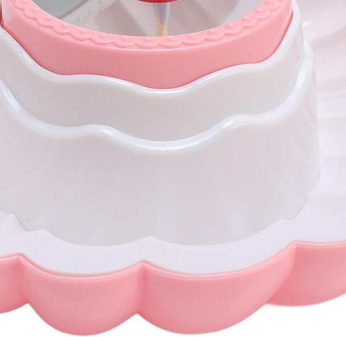 Ballet Jewelry Box with Music Dancing Ballerina Jewelry Organizer with Makeup Mirror for Girls Kids Birthday Retro Design (Pink)