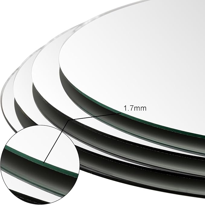 Suwimut Set of 12 Round Mirrors for Centerpieces, 12 Inch Glass Mirrors Candle Plate Circle Mirror Trays Large Glass Mirror Tiles for Table Centerpieces, Wedding, Party Decorations, Crafts, Wall Decor