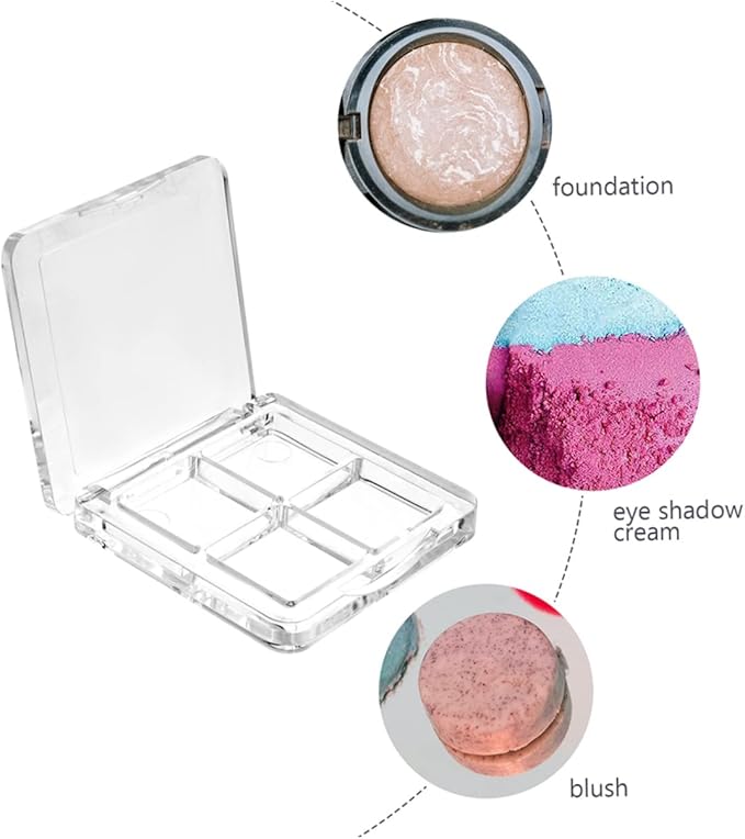 Healeved 10Pcs Eyeshadow Storage Boxes Cosmetic Organizer for Blush Lipstick Highlighter and Foundation Makeup Refill Travel-friendly Empty Pallets
