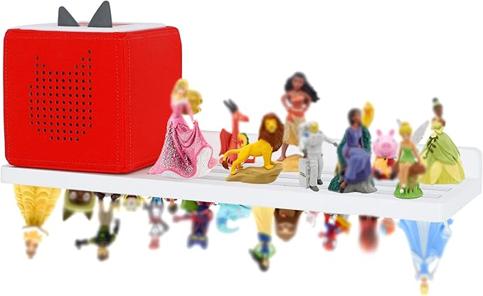 PHOENANCEE for Tonies Shelf Magnetic,for Toniebox Figures Storage Display Shelf 30-36 Character,Wall Floating Shelves Wooden,Compatible Charging Station for Children Kid's Room,Oak,1 Tier