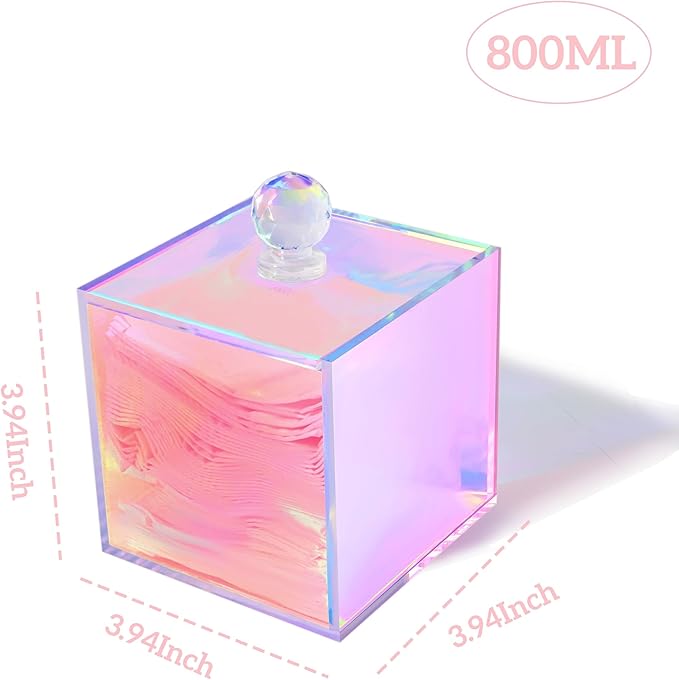 KissYou Acrylic Box with Lid Clear Display Case Gift wrap Boxes Prism Box Transparent Square Cube Storage Organizer Containers for Wedding,Birthday