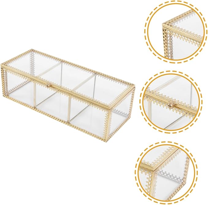 Jewelry Holder Organizer Trinket Storage Box Compartment Makeup Organizer Sections