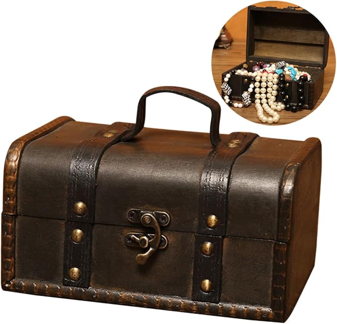 IMIKEYA Wooden Storage Boxes 1pc Box Wooden Treasure Chest Jewelery Organizer Wood Jewelry Boxes Makeup Storage Organizer Jewelry Wood Container