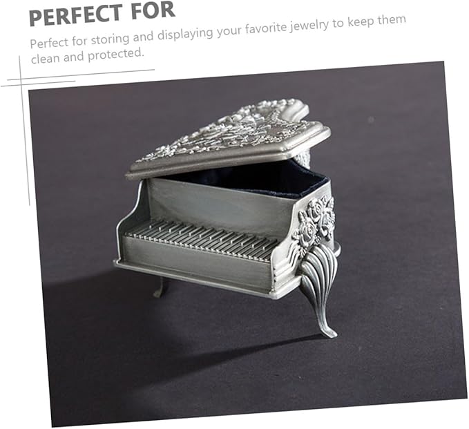 NOLITOY Vintage Alloy Jewelry Storage Box Retro Style Multipurpose Jewelry Case for Rings Earrings Necklaces Metal Makeup Organizer for Bedroom Living Bathroom