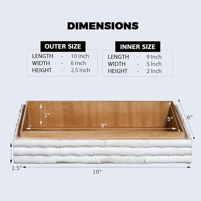 Handicrafts Home Decorative Storage Box 10x6 – Remote Organizer Box with Lid, Modern Decorative Keepsake Box, Boho Shelf Décor, Memory Box for Photos or Letters, Decorative Box for Table Décor