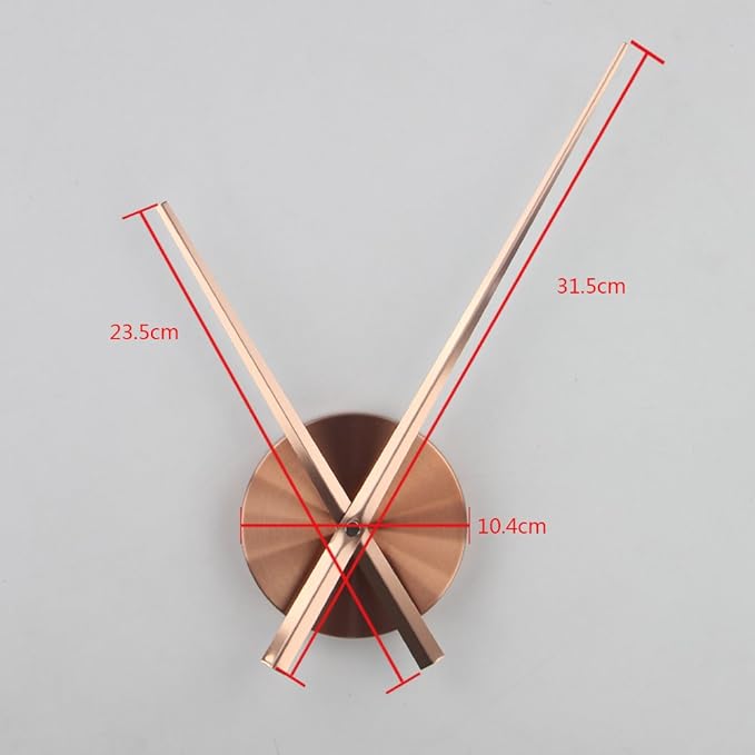 Timelike 3D Clock Hands, DIY Large Clock Hands Needles Wall Clocks 3D Home Art Decor Quartz Clock Mechanism Accessories (Copper)