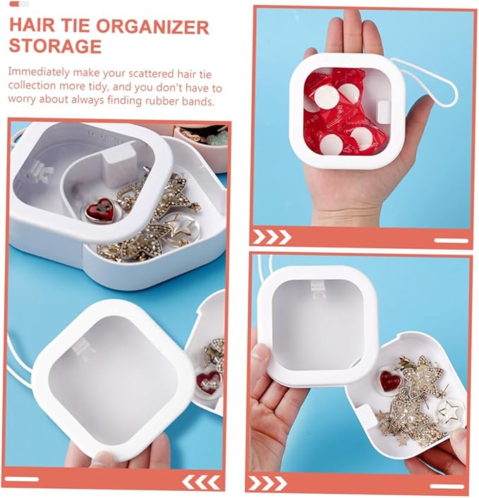 PRETYZOOM 4pcs Portable Jewelry Box Organizer Makeup Organizers Storage Hair Tie Holder for Travel Vanity