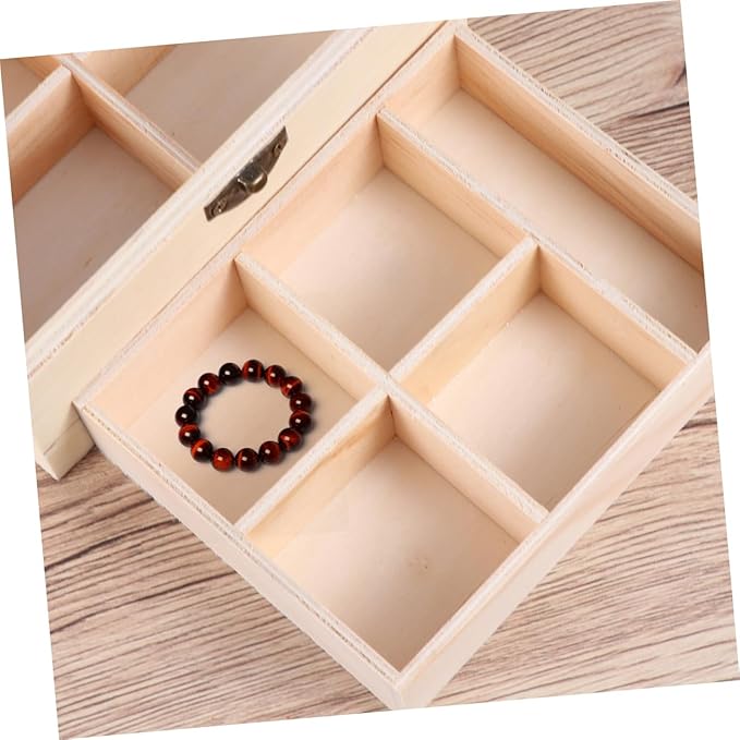 Beaupretty DIY Children's Double Mirror Jewelry Box Lightweight Clay Makeup Organizer Handmade Wooden Jewelry Box for Boys and Girls Colorful Design Storage for Trinkets and Accessories