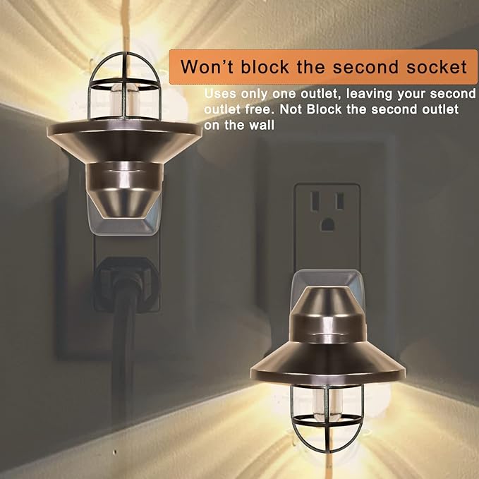 ETLNight Light, ETL Night Lights Plug Into Wall with Dusk to Dawn, Night Light Plug in Rustic Farmhouse Night Light 2700K,for Kitchen, Hallway, Bedroom