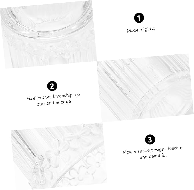 GLEAVI Retro Embossed Glass Storage Box for Swabs and Jewelry Decorative Bottle Organizer for Makeup and Accessories Elegant Room Décor