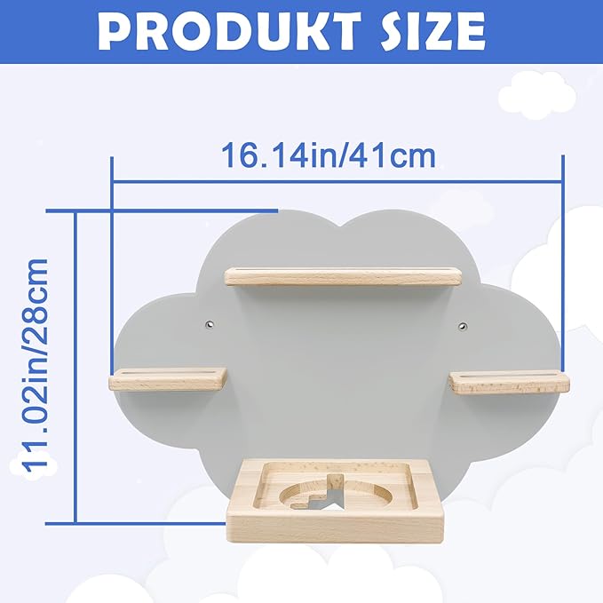 Taladad for TonieBox and Tonie Shelf Cloud,Tonies Storage for 12-20 Tonie Figures Characters Magnetic Wall Shelf for Tonies Toniebox, Charging Station (Grey)