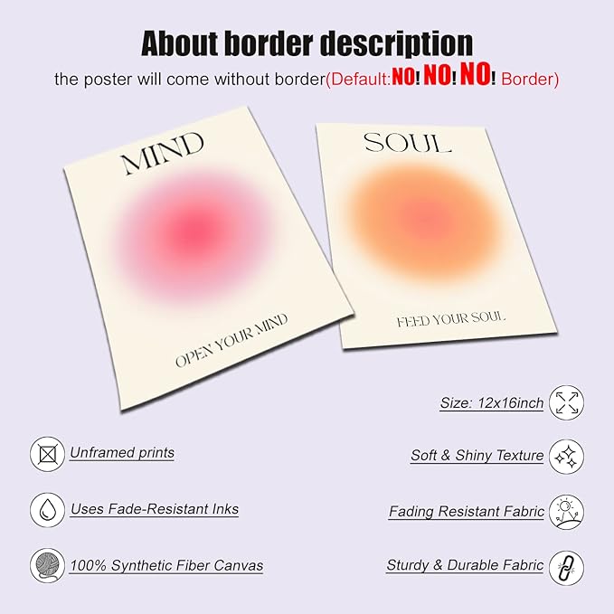 NCYEL 4 colorful abstract halo posters angel number positive energy inspirational language inspirational wall art bedroom girls room pink decoration living room bedroom apartment hotel dormitory 12x16