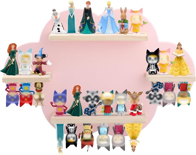 Taladad for TonieBox 2/1 and Tonie Shelf Cloud,Tonies Storage for 12-20 Tonie Figures Characters Magnetic Wall Shelf for Tonies Toniebox, Charging Station (Pink-Without Box Holder)
